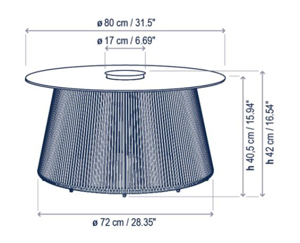 Bover Coffeetable Leuchte Nit/80/R Beige